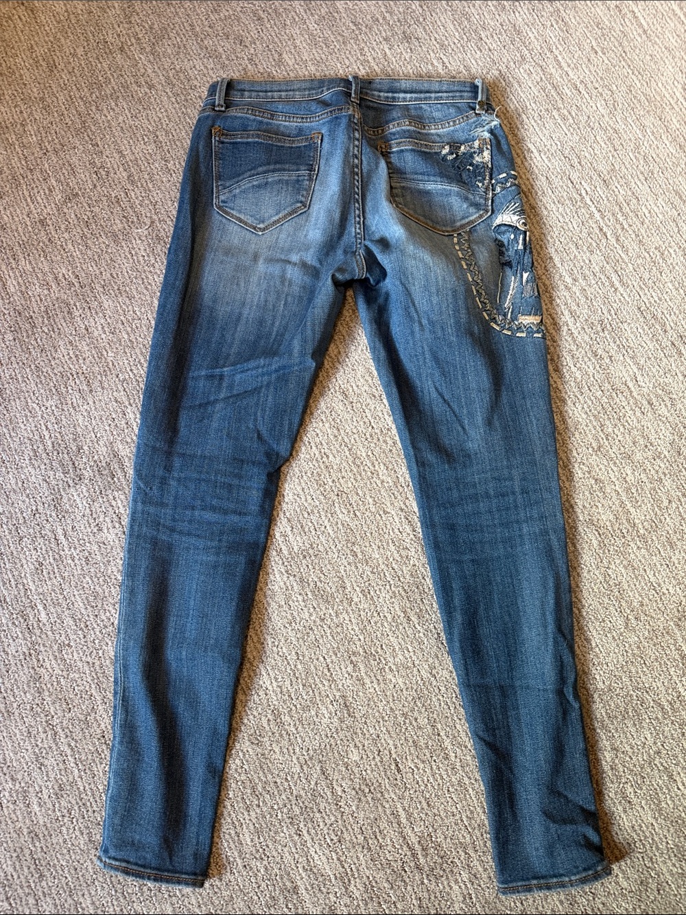 Driftwood Marilyn Embroidered Skinny Jeans in Medium Blue Wash - 28 - Picture 6 of 7